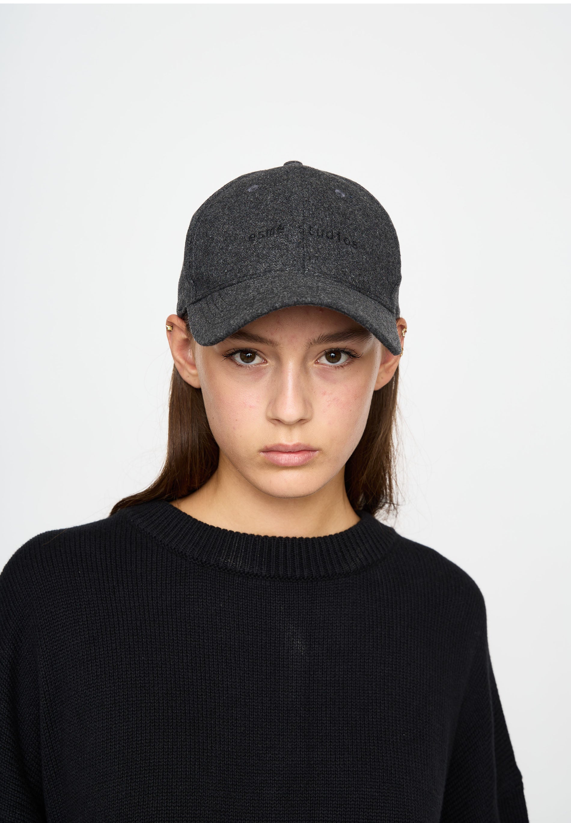美品　louren melange wool cap black ESBez_Wool_Cap-Accessories-