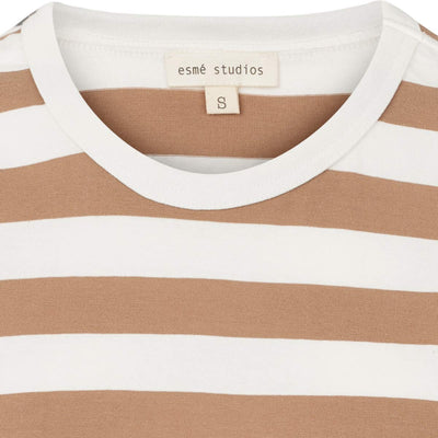 esmé studios ESSigne Boxy T-shirt Wide Stripe GOTS T-shirt and Tops 237 Burro