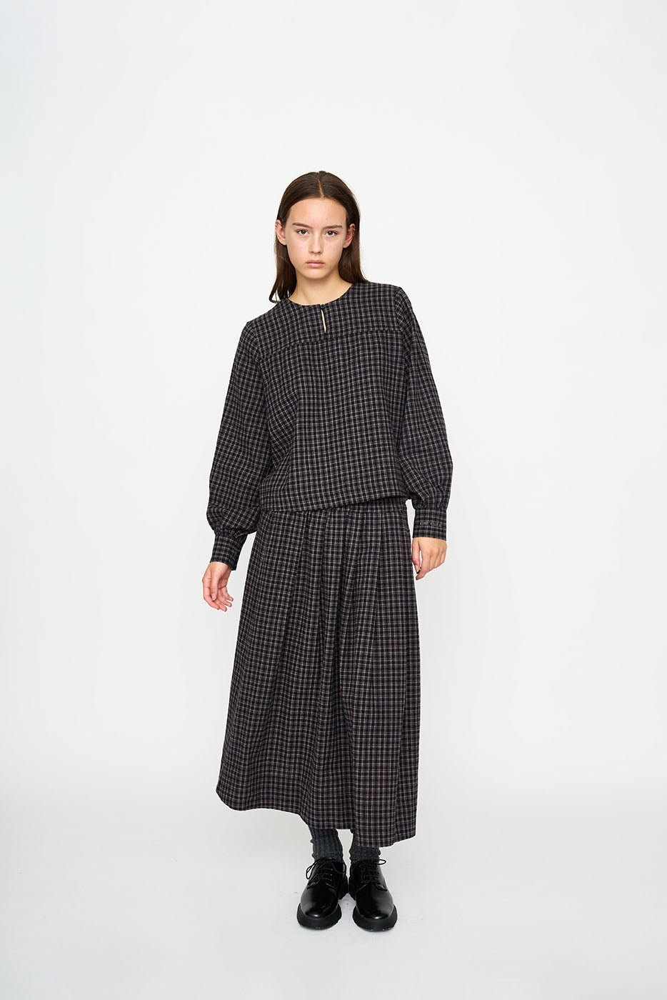 ESValdis Blouse - Black Check – esmestudios.com ESValdis Blouse - Black Check – esmestudios.com