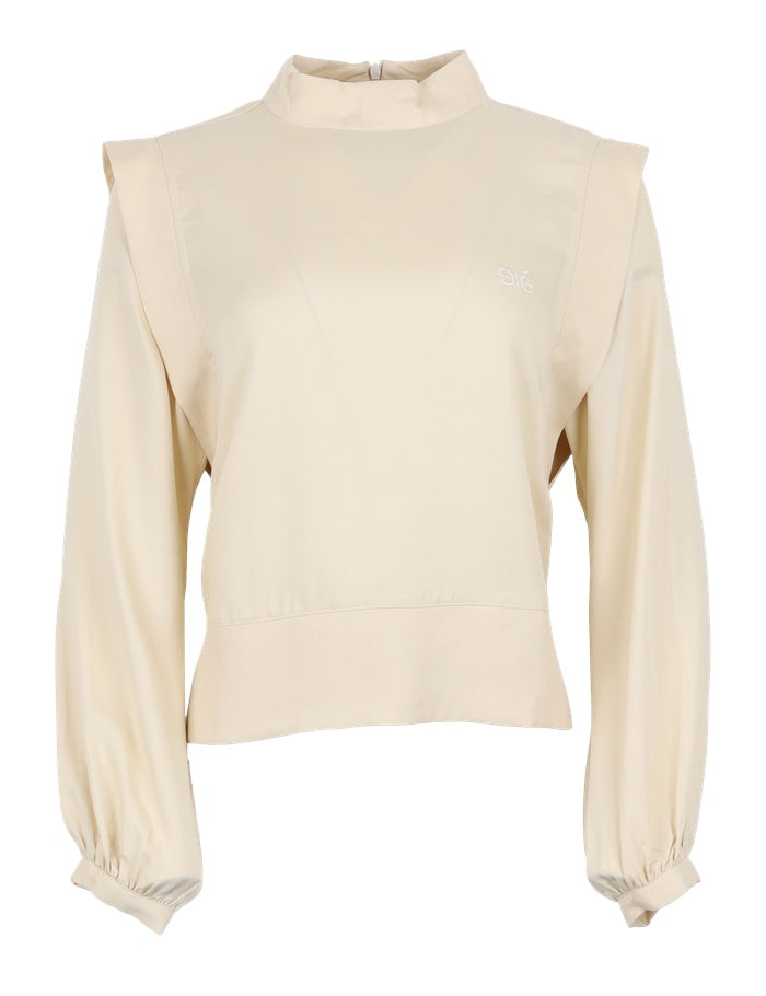 Preowned ESDawn LS T-neck Blouse - Bleached Sand