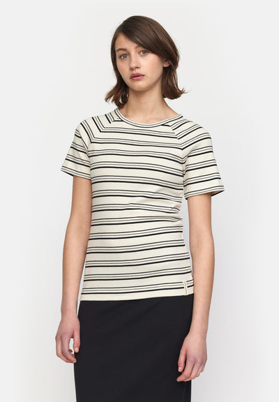 esmé studios Blossom SS O-neck Rib T-shirt GOTS T-shirt and Tops 252 Black Stripe