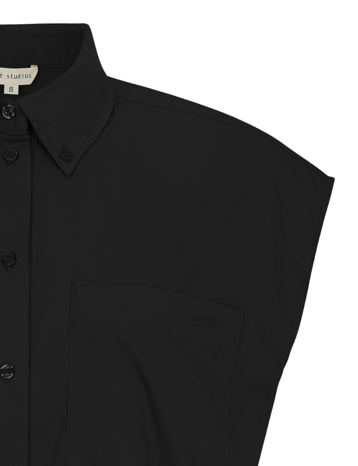 esmé studios Calla Cropped Shirt Shirts & Blouse 001 Black