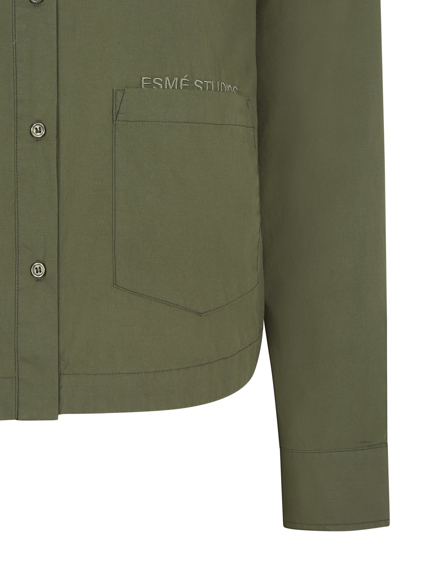 esmé studios ESAmira Cropped Shirt Shirts & Blouse 297 Winter Moss