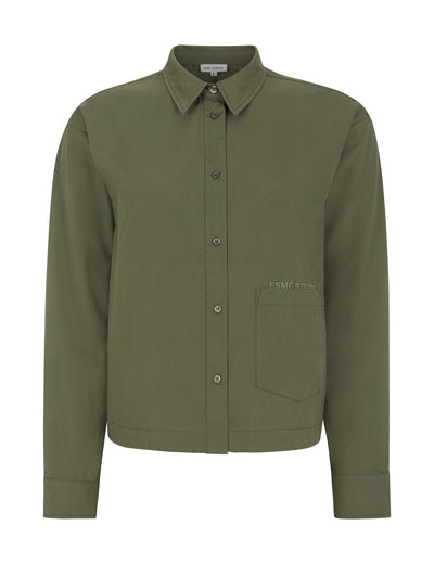 esmé studios ESAmira Cropped Shirt Shirts & Blouse 297 Winter Moss