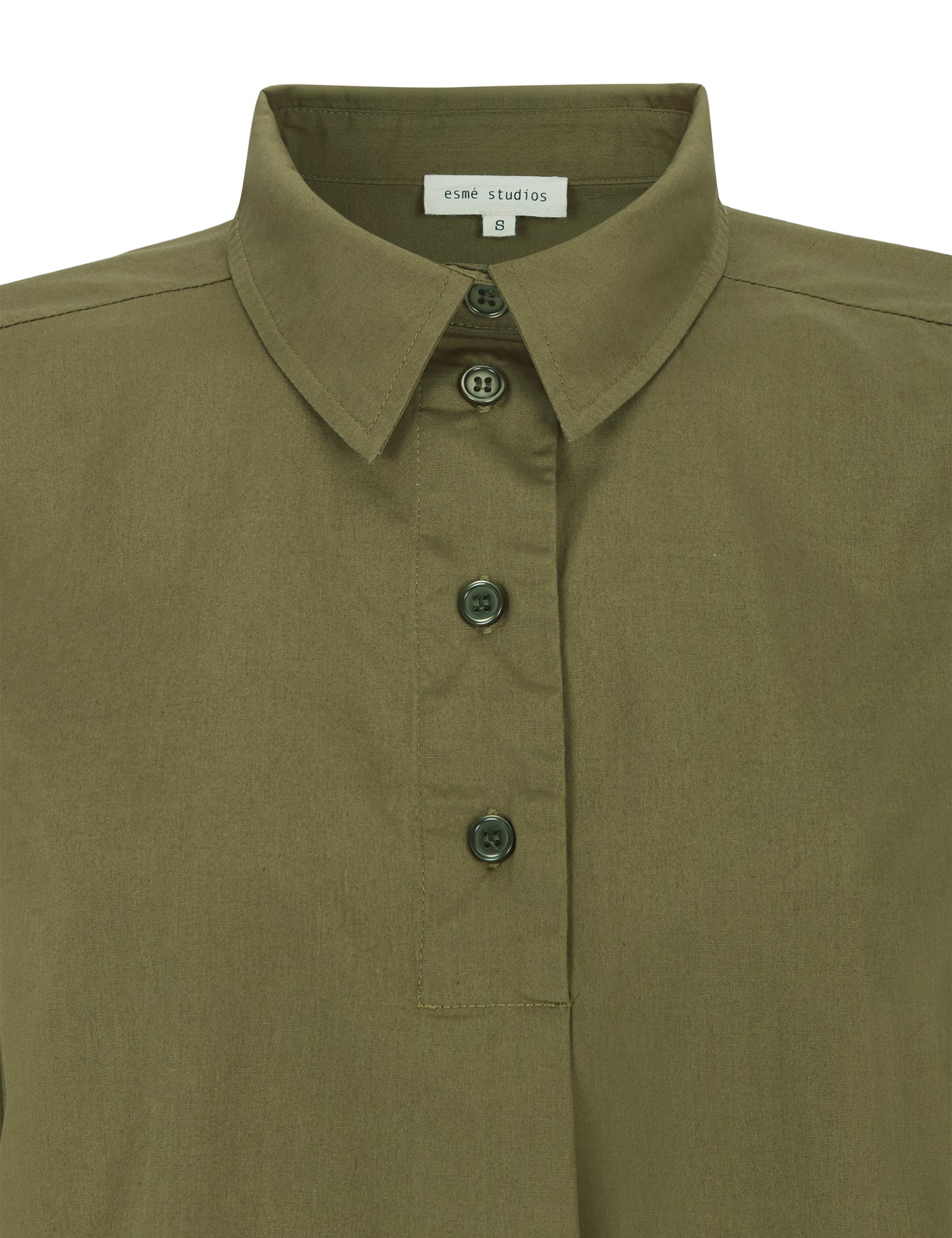 esmé studios ESAnine LS Polo Shirt Shirts & Blouse 236 Dark Olive