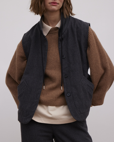 esmé studios ESBalmi Wool Vest GRS Vest 012 Gray Melange