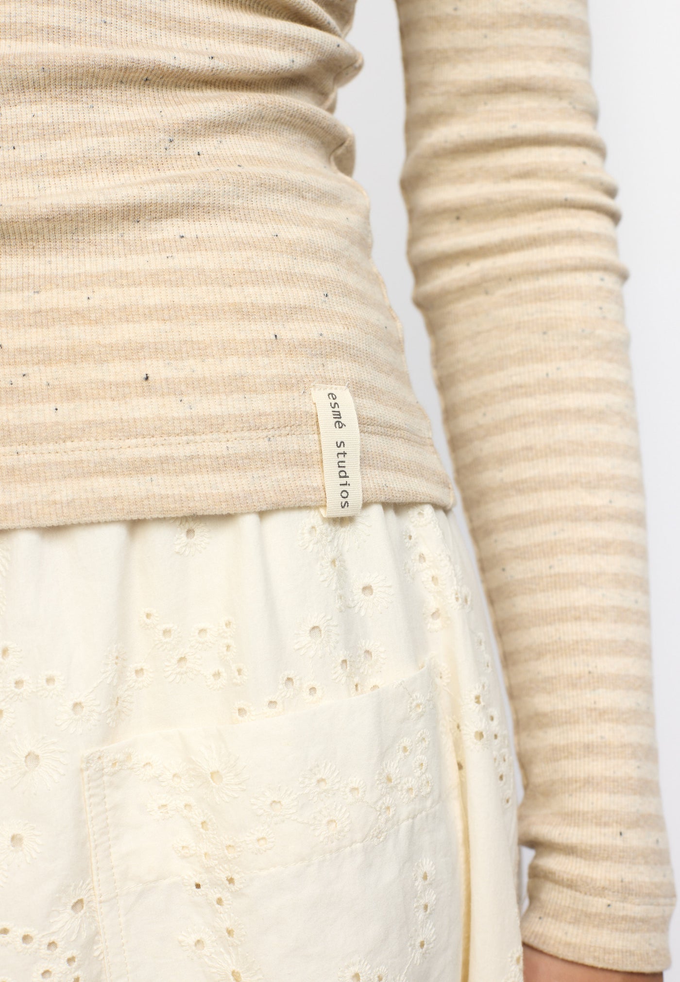 esmé studios ESBloom Stripe LS Top GOTS T-shirt and Tops 218 Buttercream