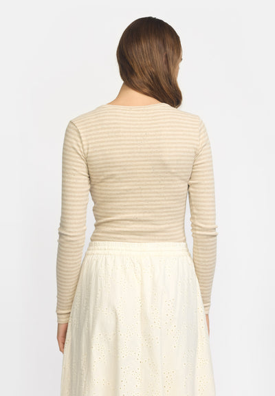 esmé studios ESBloom Stripe LS Top GOTS T-shirt and Tops 218 Buttercream