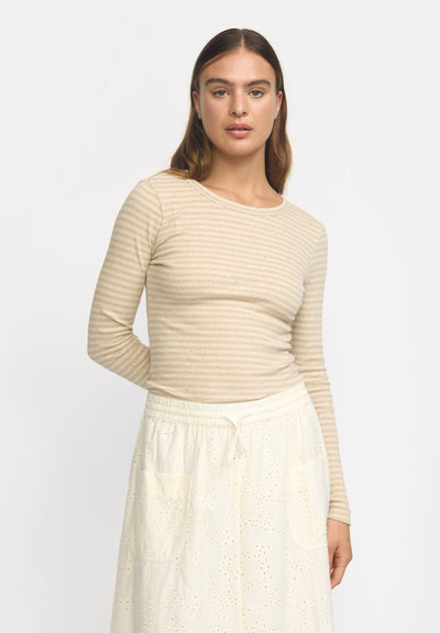 esmé studios ESBloom Stripe LS Top GOTS T-shirt and Tops 218 Buttercream