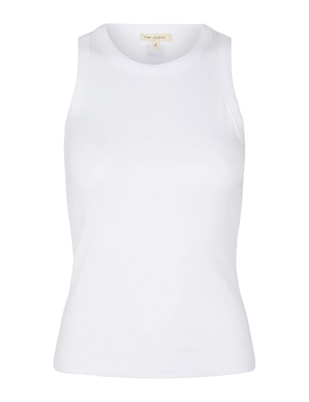 トップス theredthread S stamp bare tops white ESBlossom Racerback Rib Tank - White – esmestudios.com