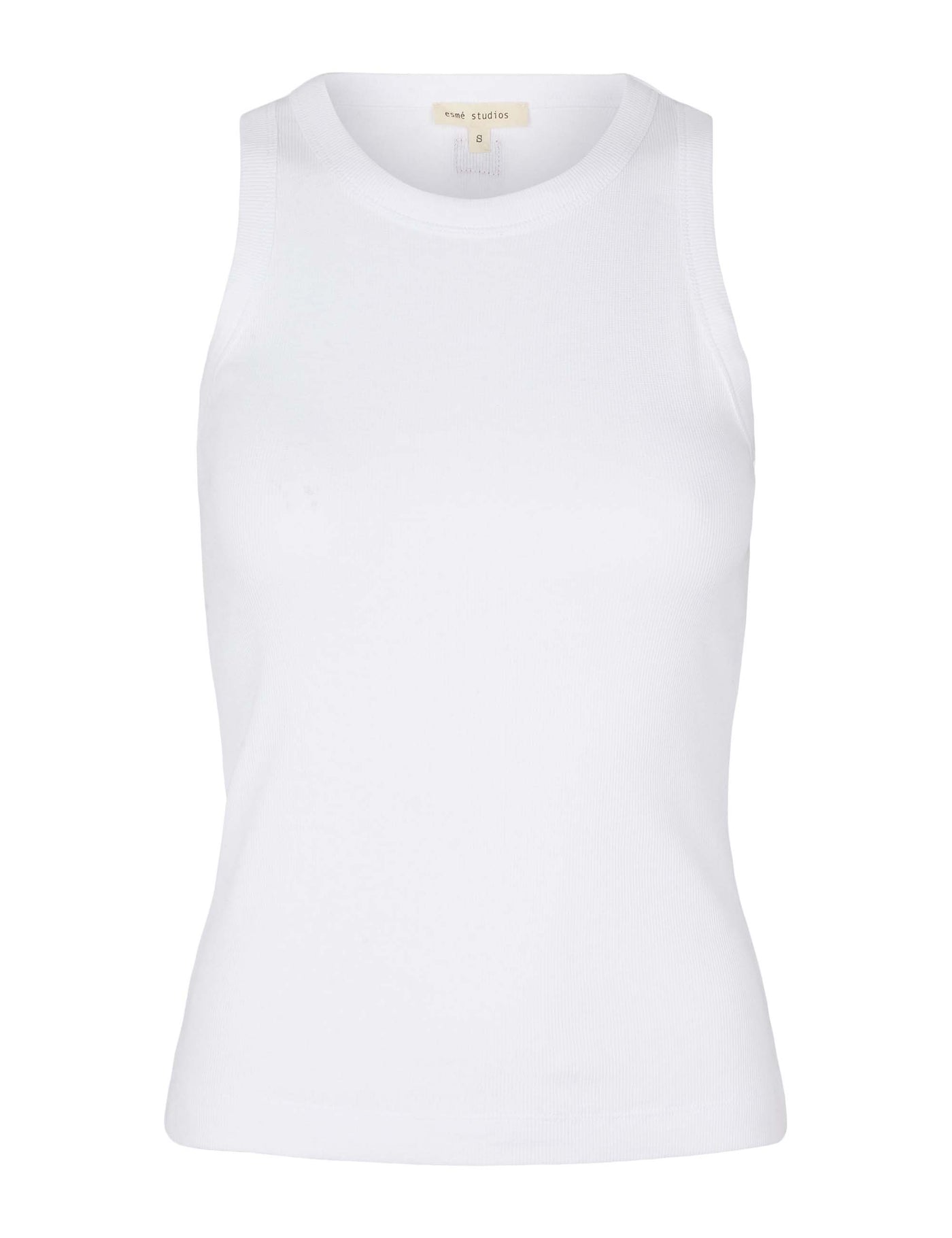 esmé studios ESBlossom Racerback Rib Tank T-shirt and Tops 002 White