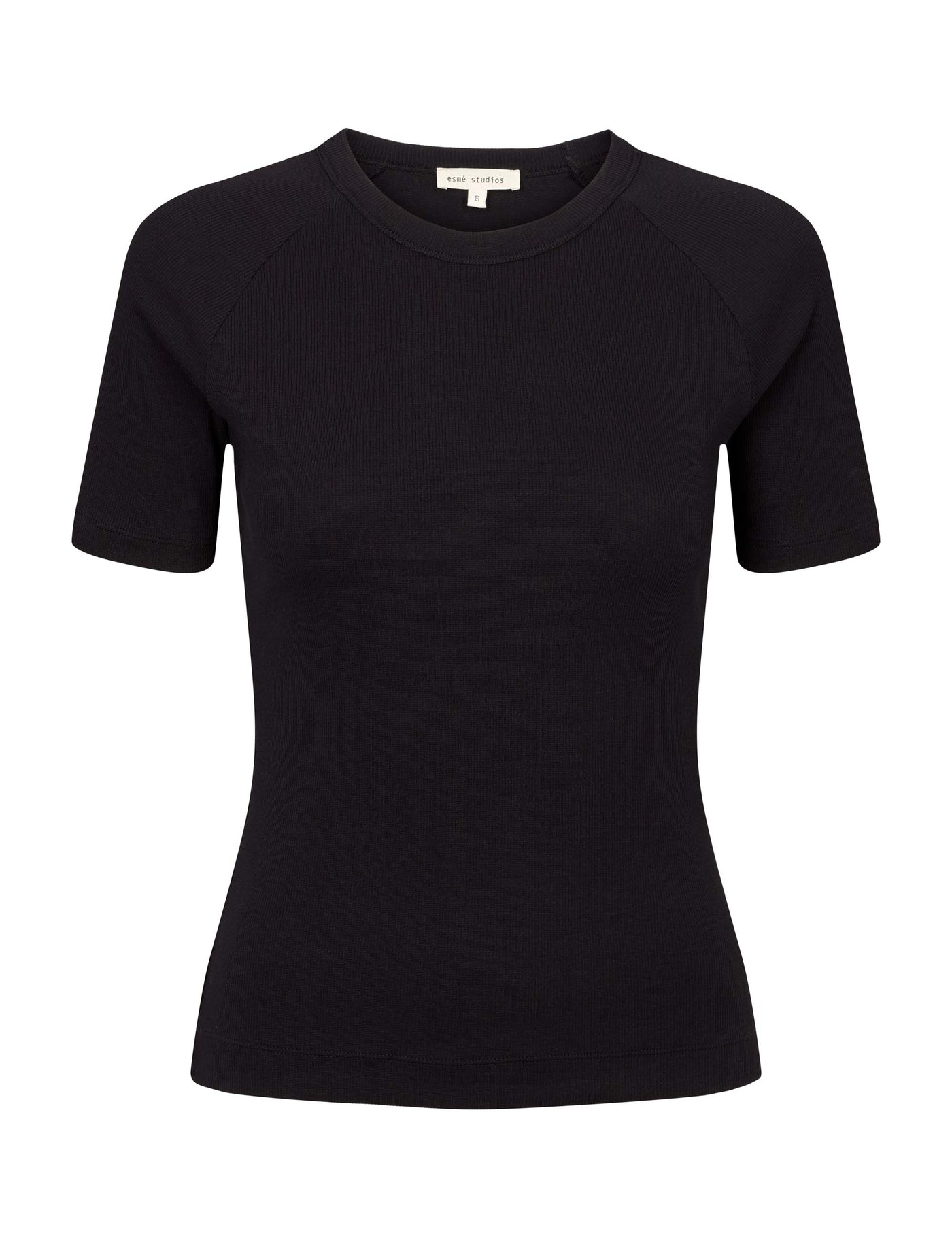 esmé studios ESBlossom SS O-neck Rib T-shirt T-shirt and Tops 001 Black