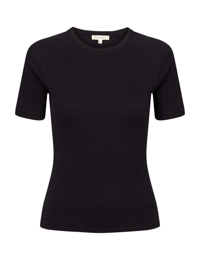 esmé studios ESBlossom SS O-neck Rib T-shirt T-shirt and Tops 001 Black