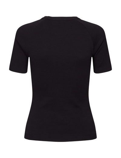 esmé studios ESBlossom SS O-neck Rib T-shirt T-shirt and Tops 001 Black