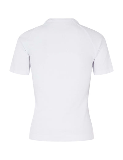 esmé studios ESBlossom SS O-neck Rib T-shirt T-shirt and Tops 002 White