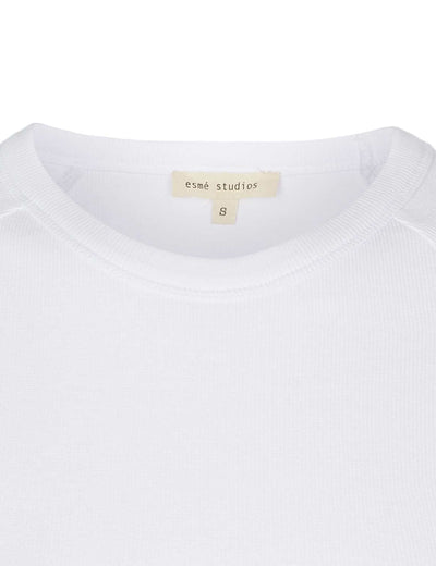 esmé studios ESBlossom SS O-neck Rib T-shirt T-shirt and Tops 002 White