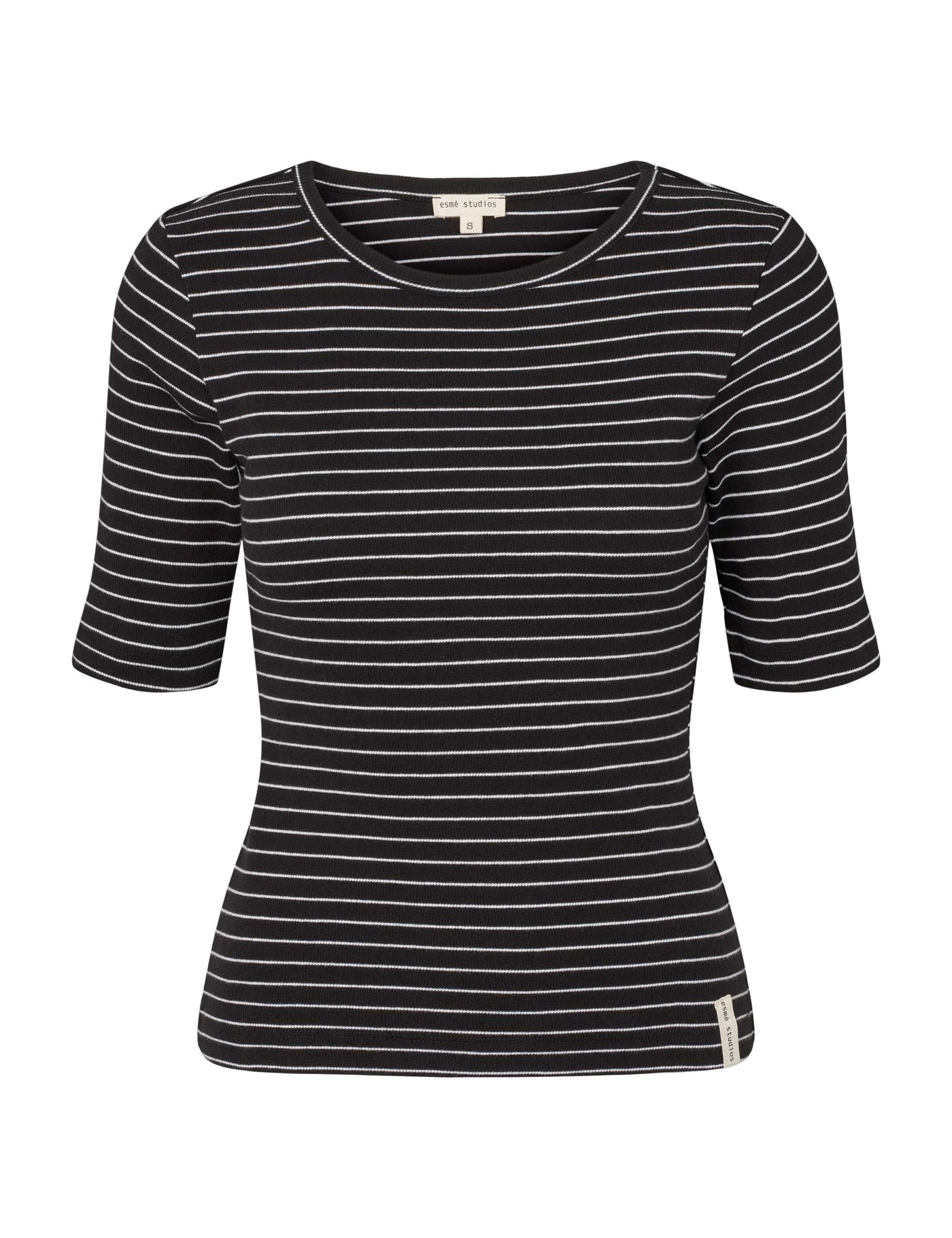 esmé studios ESBlossom Stripe 2/4 T-shirt GOTS T-shirt and Tops 001 Black