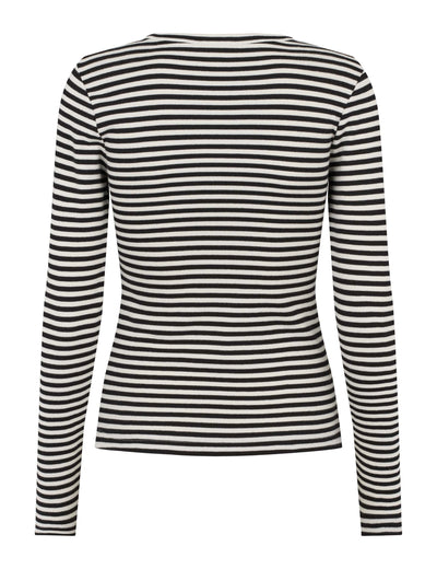 esmé studios ESBlossom Stripe LS Top GOTS T-shirt and Tops 186 Snow White Black Stripe