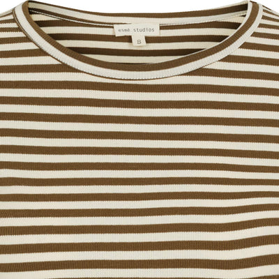 esmé studios ESBlossom Stripe LS Top GOTS T-shirt and Tops 236 Dark Olive