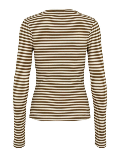 esmé studios ESBlossom Stripe LS Top GOTS T-shirt and Tops 236 Dark Olive