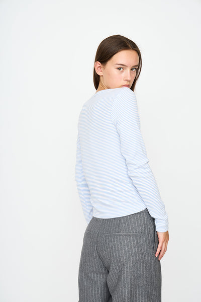 esmé studios ESBlossom Stripe LS Top GOTS T-shirt and Tops 263 Kentucky Blue