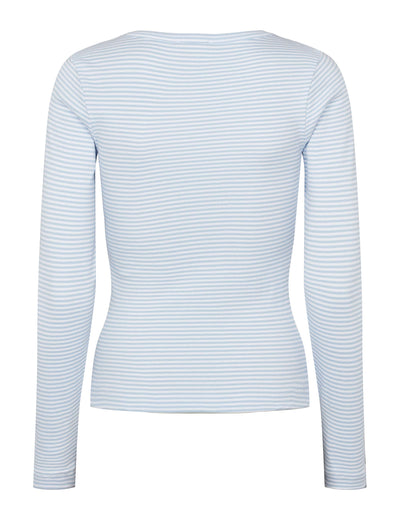esmé studios ESBlossom Stripe LS Top GOTS T-shirt and Tops 263 Kentucky Blue