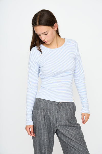 esmé studios ESBlossom Stripe LS Top GOTS T-shirt and Tops 263 Kentucky Blue