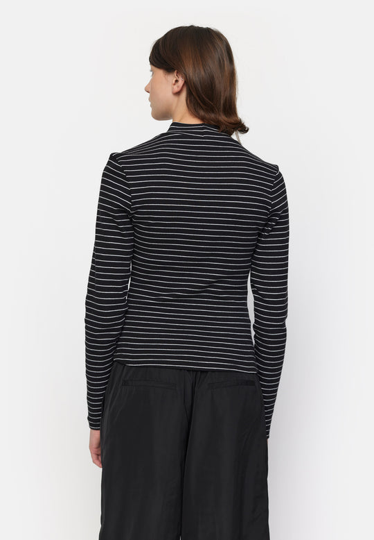 ESBlossom Stripe LS Turtleneck GOTS - Black – esmestudios.com