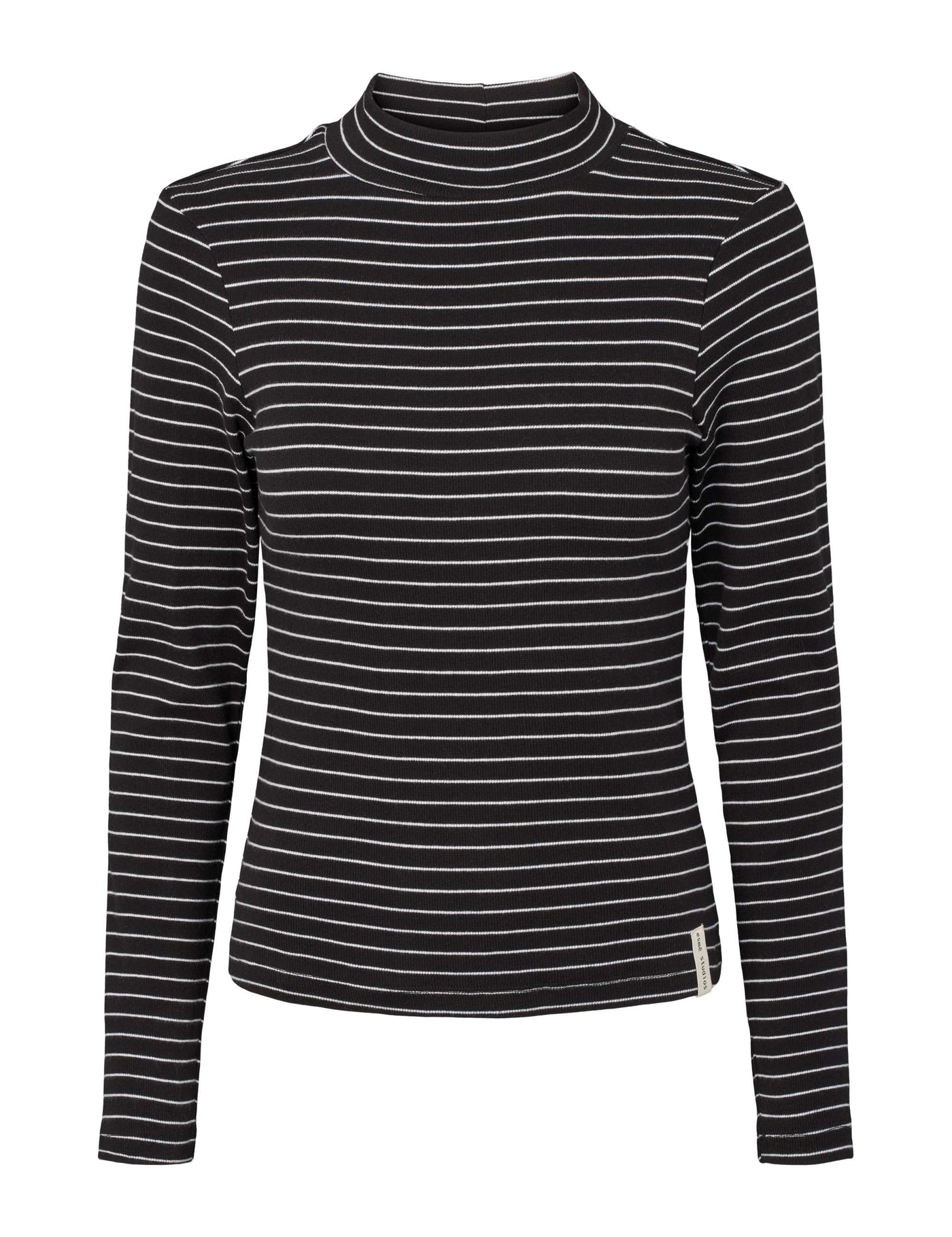 esmé studios ESBlossom Stripe LS Turtleneck GOTS T-shirt and Tops 001 Black