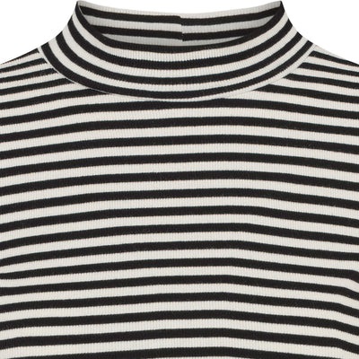 esmé studios ESBlossom Stripe LS Turtleneck GOTS T-shirt and Tops 186 Snow White Black Stripe