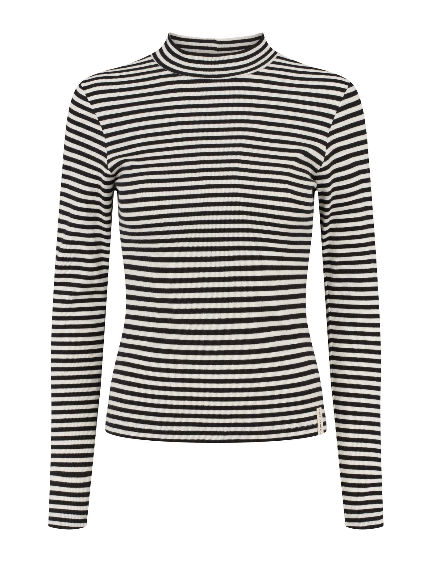 esmé studios ESBlossom Stripe LS Turtleneck GOTS T-shirt and Tops 186 Snow White Black Stripe