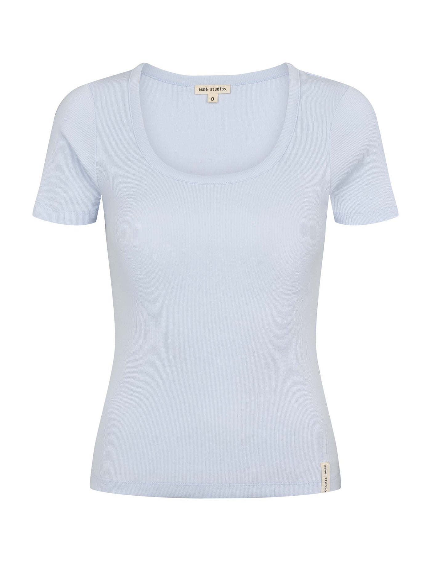 esmé studios ESBlossom Wide O-neck Top GOTS T-shirt and Tops 275 Halogen Blue