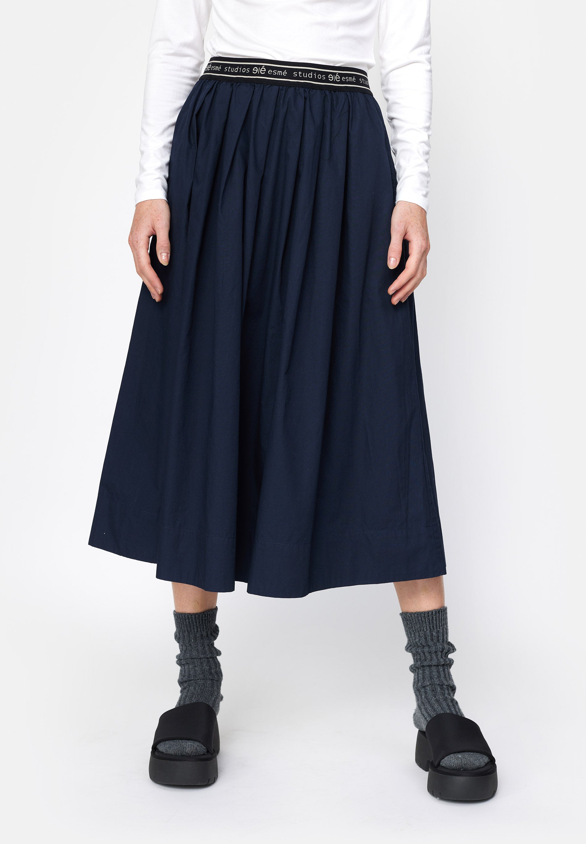 esmé studios ESCalla Midi Skirt Skirt 003 Dark Sapphire