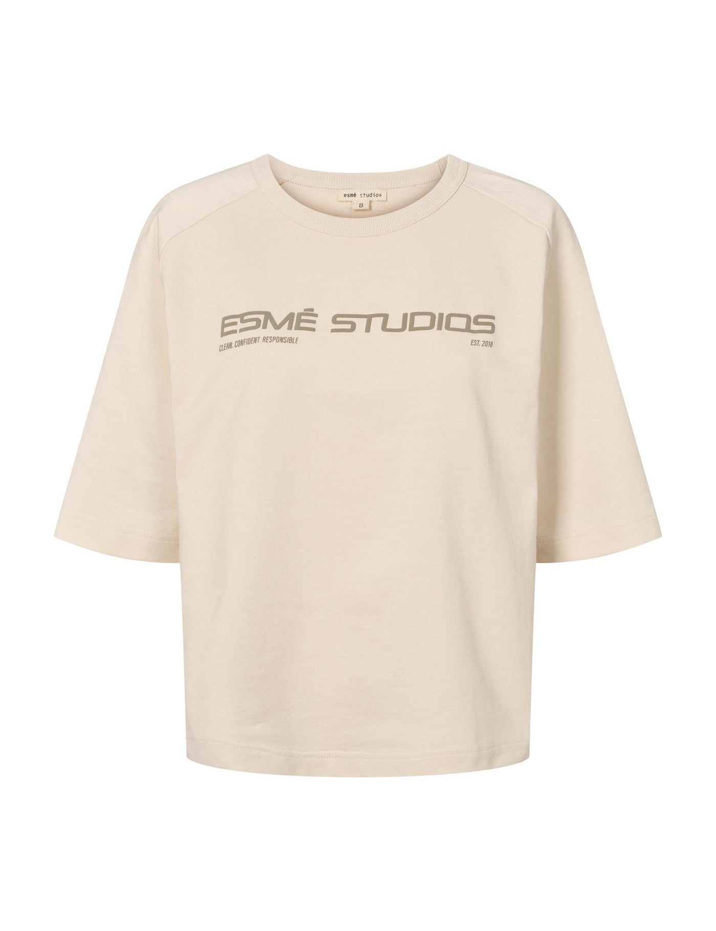 esmé studios ESDora SS Boxy T-shirt GOTS T-shirt and Tops 300 White Sand