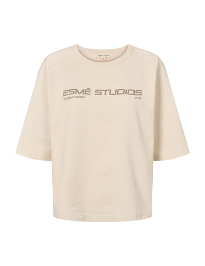 esmé studios ESDora SS Boxy T-shirt GOTS T-shirt and Tops 300 White Sand