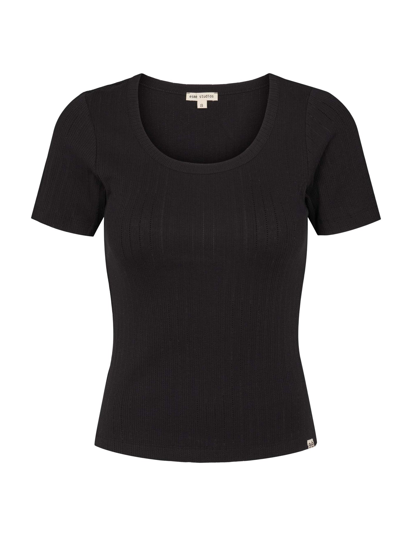 esmé studios ESElla Wide O-neck Top GOTS T-shirt and Tops 001 Black