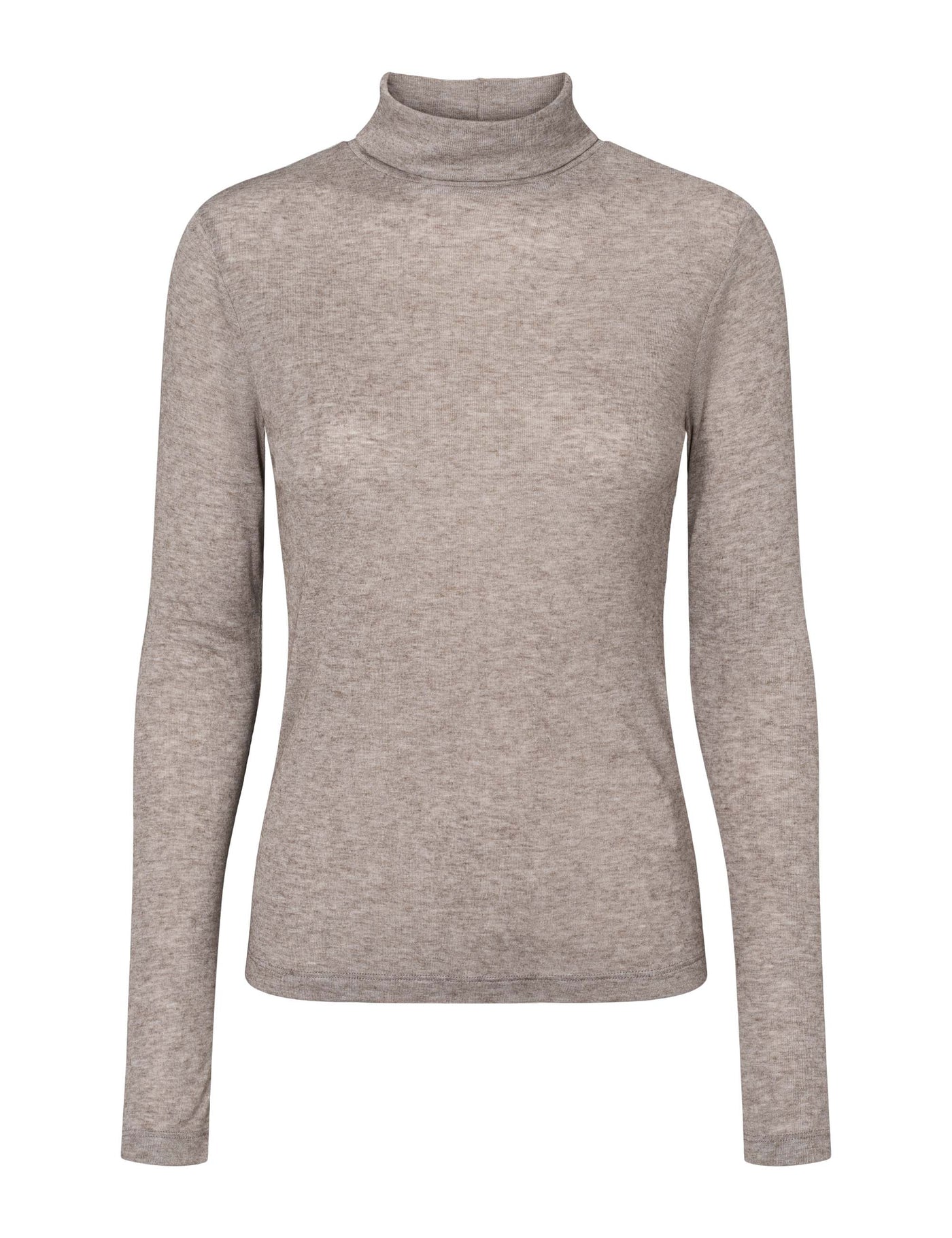 esmé studios ESEllia Roll Neck Top T-shirt and Tops 134 Brownie Mélange