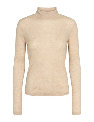 esmé studios ESEllia Roll Neck Top T-shirt and Tops 184 Wood Ash Mélange
