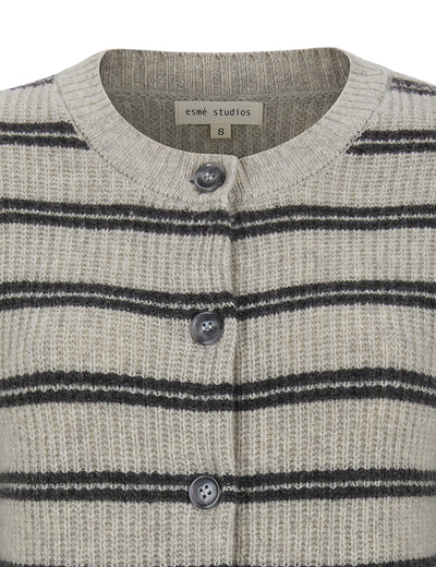 esmé studios ESFiro Cardigan Knit 314 Pure Cashmere stripe