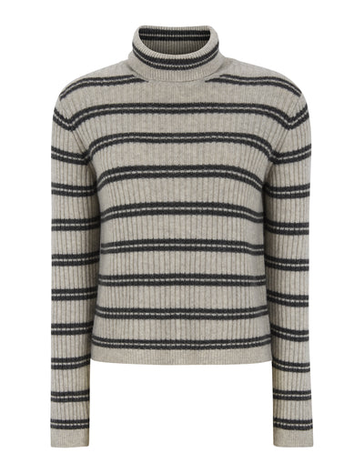 esmé studios ESFiro Roll Neck Knit Knit 314 Pure Cashmere stripe