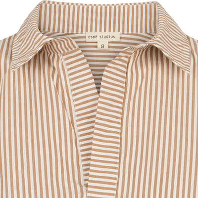 esmé studios ESHella Blouse GOTS Shirts & Blouse 285 Brown Stripe