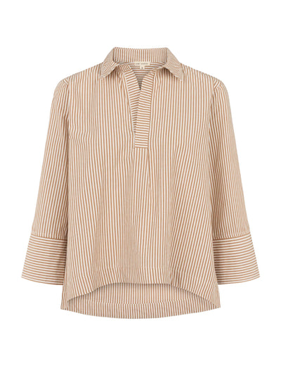esmé studios ESHella Blouse GOTS Shirts & Blouse 285 Brown Stripe