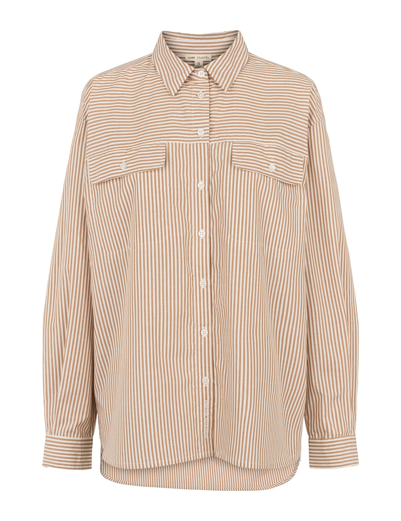 esmé studios ESHella Shirt GOTS Shirts & Blouse 285 Brown Stripe