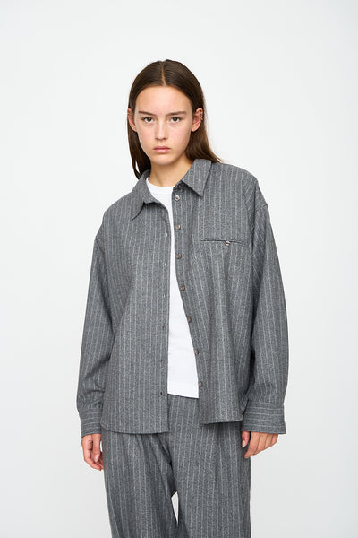 esmé studios ESHera Wool Shirt Jacket GRS Shirts & Blouse 012 Gray Melange