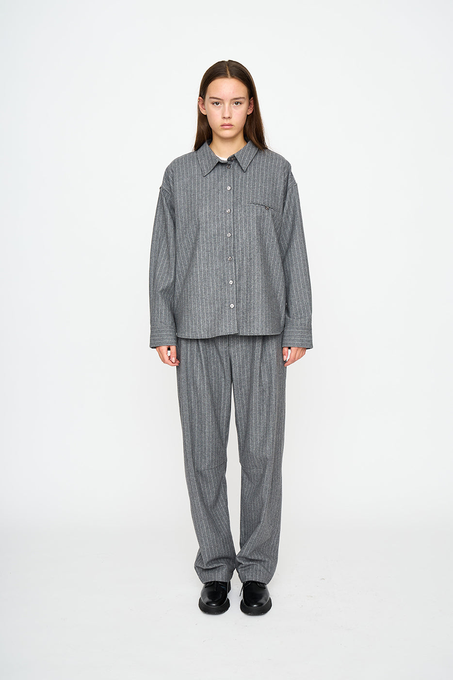 esmé studios ESHera Wool Shirt Jacket GRS Shirts & Blouse 012 Gray Melange