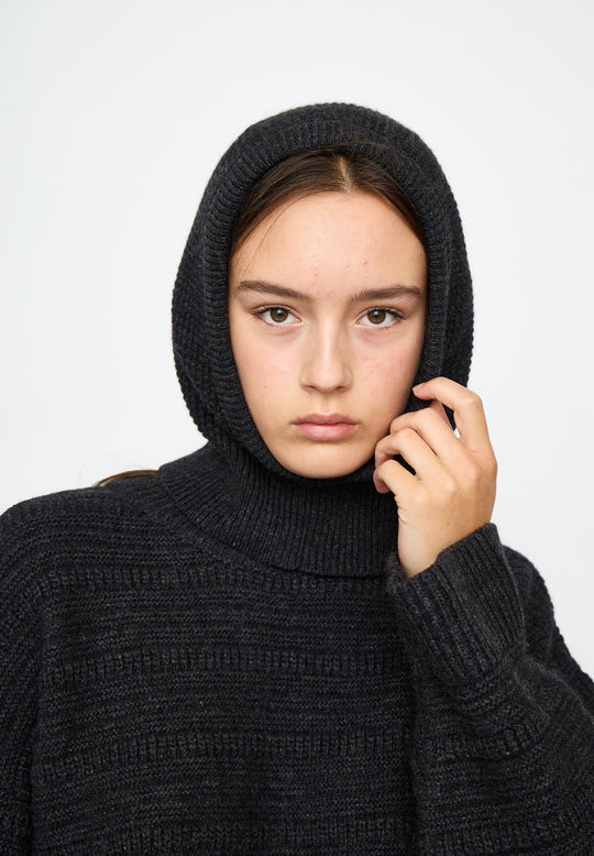 マフラー・ストール [24FW] Wool Knit Balaclava - Grey ESIwona_Knit_Balaclava_GOTS-