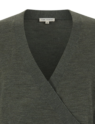esmé studios ESJill Knit Wrap Top Knit 291 Forest Night