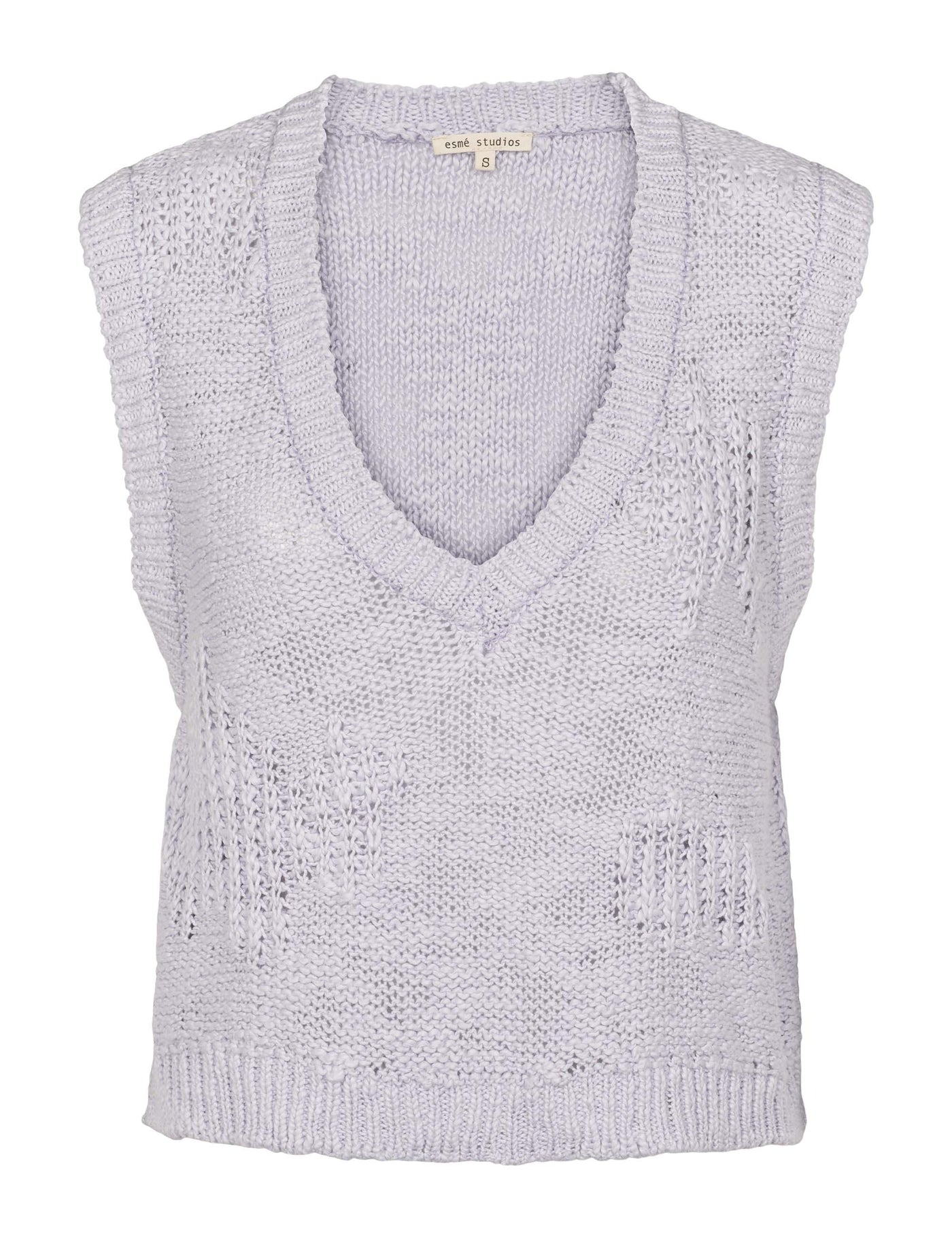 esmé studios ESLucca Knit Vest GOTS Knit 269 Lilac Hint