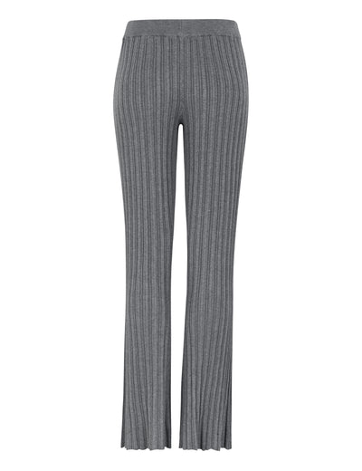 esmé studios ESMedina Flared Knit Pants Pants 012 Gray Melange