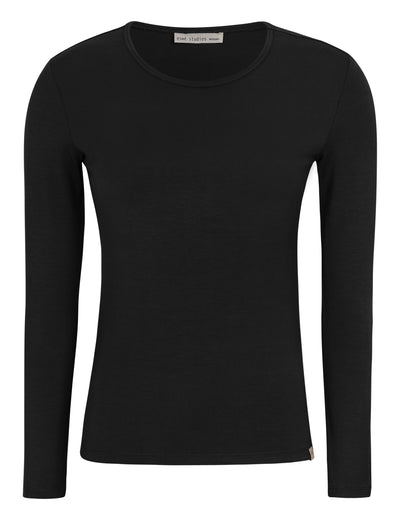 esmé studios ESPenelope LS O-neck Slim T-shirt T-shirt and Tops 001 Black